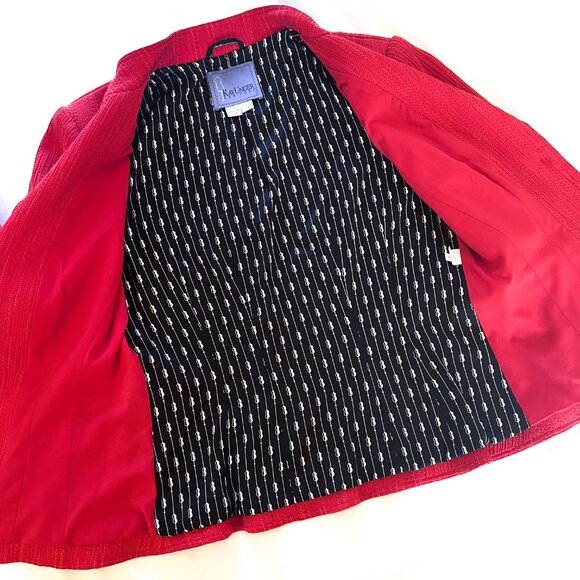 Kay Unger Red Textured Sheath Dress & Blazer Set – Size 6 - Picture 6 of 11